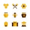 Honey and beekeeping icons. Vector illustration, flat style.