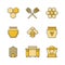 Honey and beekeeping line icons. Vector illustration, outline st