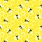 Honey Bees Illustration, Seamless Pattern, Editable, Vector EPS 10.