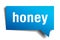 Honey blue 3d speech bubble