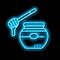 honey bottle beekeeping neon glow icon illustration