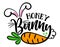 Honey Bunny - Cute Easter bunny design, funny hand drawn doodle, cartoon Easter rabbit.