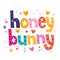 Honey bunny typography lettering design