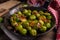 Honey caramelized brussels sprouts with ham