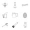 Honey commodity icons set, outline style