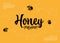 Honey creative label template with flying bees