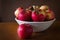 Honey Crisp Apples in a Pottery Bowl