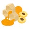 Honey dessert icon isometric vector. Fresh ripe juicy apricot and honeycomb