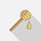 Honey dipper flat icon.