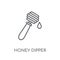 honey dipper linear icon. Modern outline honey dipper logo conce