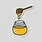 Honey doodle icon, vector illustration