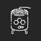 Honey extractor chalk white icon on black background
