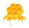 Honey flowing of bee honeycombs. Illustration.