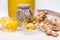 Honey, garlic, lemon and ginger - natural medicine, healthy food