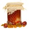 Honey in glass jar