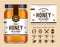 Honey glass jar mockup with label and icons