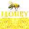 Honey, honeycomb, sweet bee. Watercolor