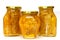 Honey jars isolated