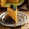 Honey layered cake with berries