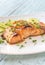 Honey lime salmon on the plate