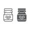 Honey line and glyph icon, food and bee, jar sign, vector graphics, a linear pattern on a white background.