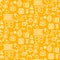 Honey outline icon seamless vector yellow pattern.