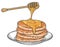 Honey pancakes sticker colorful detailed