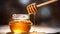 Honey's Golden Touch: Cinematic Still Life with Wooden Dipper