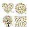 Honey set - frame, tree, heart. Sketch for your design