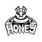 Honey sign with a bee.