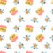 Honey simple sketh drawn by hand seamless pattern in cartoon style with bee, honey jar. For wallpapers, web background