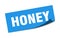 honey sticker. honey square sign. honey