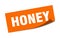 honey sticker. honey square sign. honey