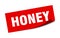 honey sticker. honey square sign. honey