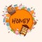 Honey sweet vector apiary farm beekeeping banner backdrop honeymaker bee insect beeswax illustration background poster