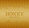 Honey template with yellow hexagonal realistic honeycomb seamless texture