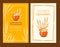 Honey vintage banners design. Engraved Lavender honey flower with glass honey jar and drop. Hand drawn orange logo