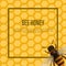 Honeybee on honeycomb retail banner