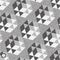 Honeycomb background. 3D mosaic. Black and white grainy dotwork design. Pointillism pattern. Stippled vector illustration
