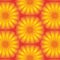 Honeycomb background with lines in the form of sun rays in orange halftones on a yellow background. Vector