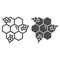 Honeycomb with bees line and solid icon, Honey concept, Honey bees in honeycomb sign on white background, bee in