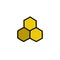 Honeycomb doodle icon, vector color line illustration