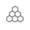 Honeycomb doodle icon, vector line illustration
