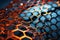 Honeycomb graphene patch. Modern background