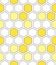 Honeycomb grid colorful vector seamless pattern.