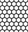 Honeycomb grid simple black line vector pattern.