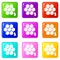 Honeycomb icons set 9 color collection