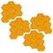 Honeycomb illustration on white background. shape of hexagon. sweet taste, honey icon, orange color. hand drawn vector. doodle art