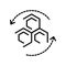 Honeycomb isolated line icon, beekeeping or cosmetics ingredient