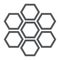 Honeycomb line icon, bee and honey, hexagon sign, vector graphics, a linear pattern on a white background.